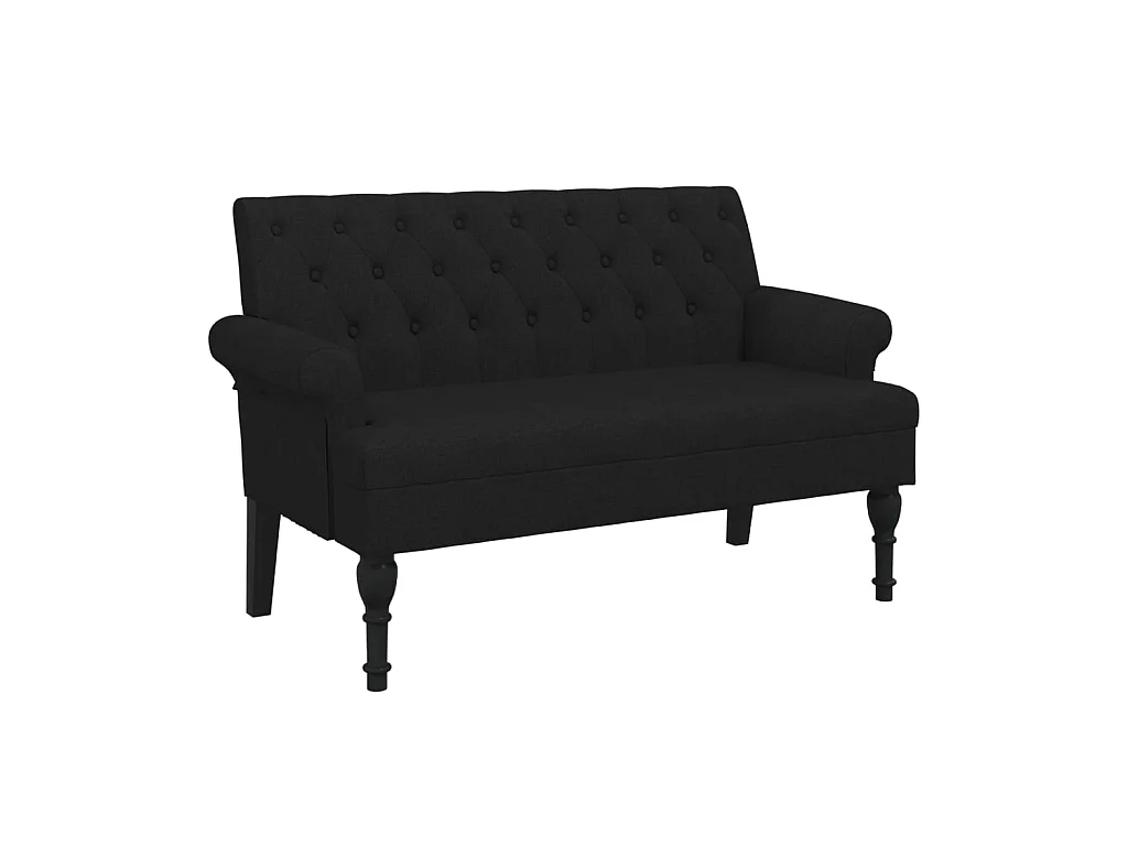 Banc avec dossier noir 120x62x75,5 cm tissu -ASAF29790