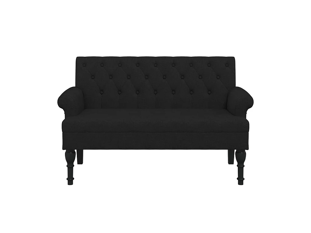 Banc avec dossier noir 120x62x75,5 cm tissu -ASAF29790