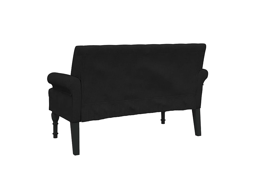 Banc avec dossier noir 120x62x75,5 cm tissu -ASAF29790