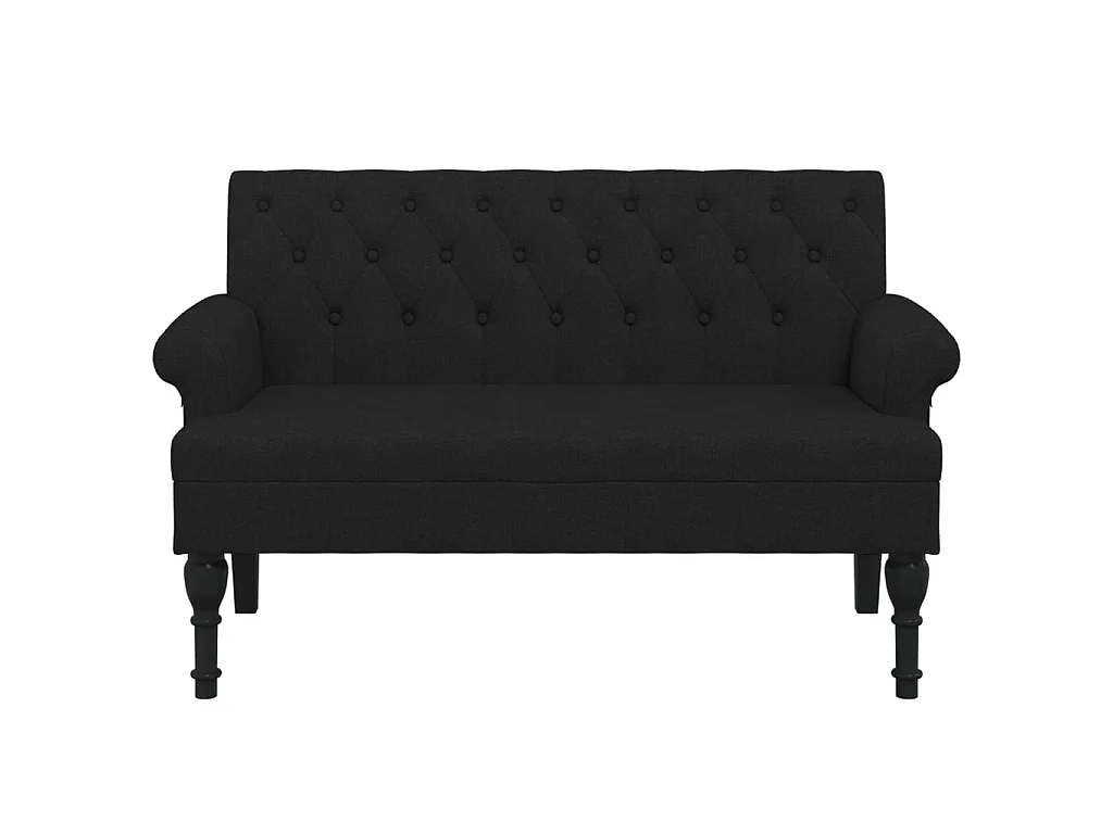 Banc avec dossier noir 120x62x75,5 cm tissu -ASAF29790