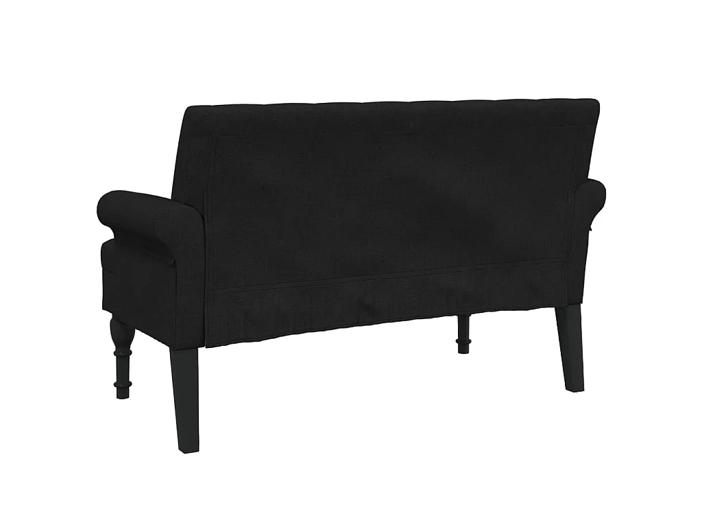 Banc avec dossier noir 120x62x75,5 cm tissu -ASAF29790