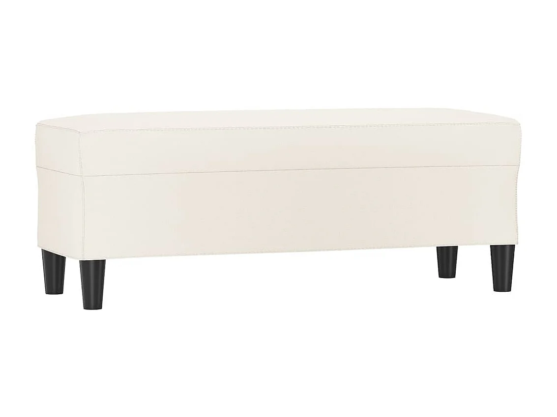 Banco de cuero sintético color crema 100x35x41 cm ES91623