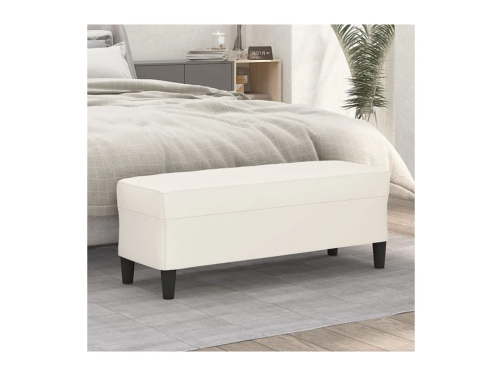 Banc chic Crème 100x35x41 cm Similicuir -ASAF15602
