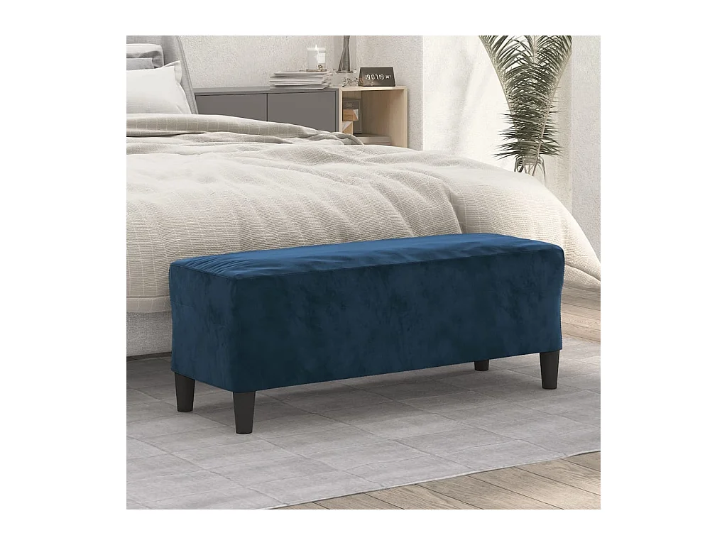 Banc chic Bleu 100x35x41 cm Velours -ASAF87243