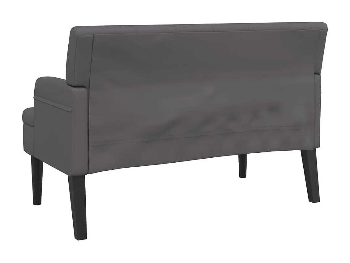Banc avec dossier gris 112x65,5x75 cm similicuir -ASAF58657