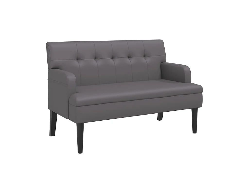 Banc avec dossier gris 112x65,5x75 cm similicuir -ASAF58657