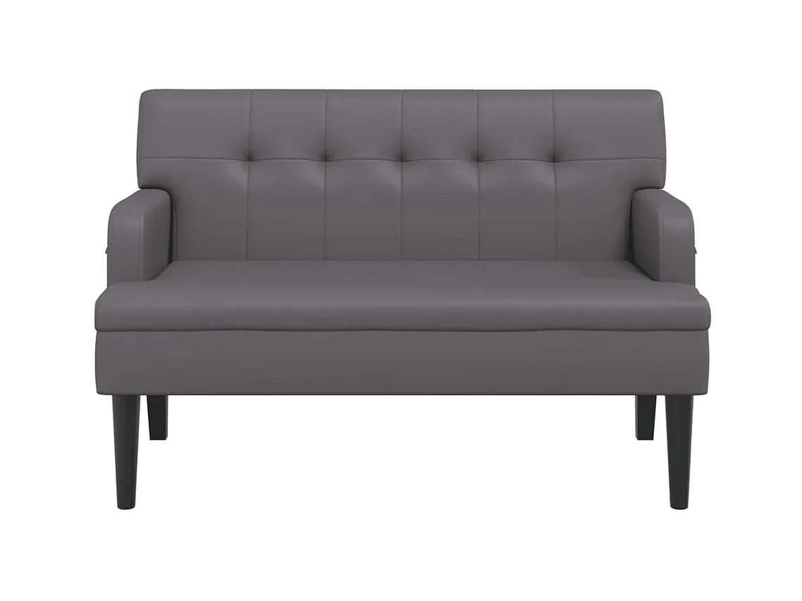 Banc avec dossier gris 112x65,5x75 cm similicuir -ASAF58657