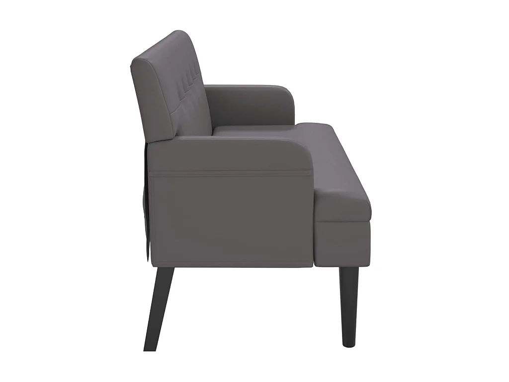 Banc avec dossier gris 112x65,5x75 cm similicuir -ASAF58657