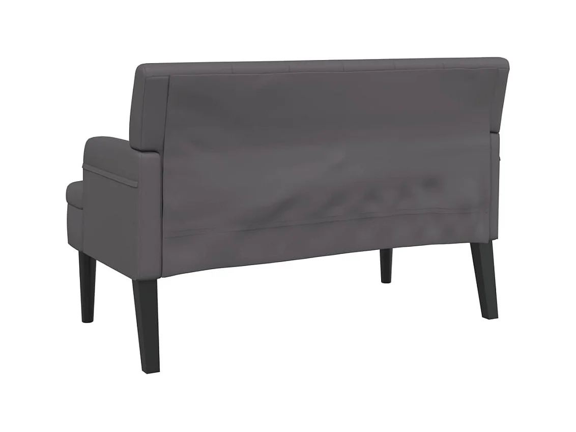 Banc avec dossier gris 112x65,5x75 cm similicuir -ASAF58657