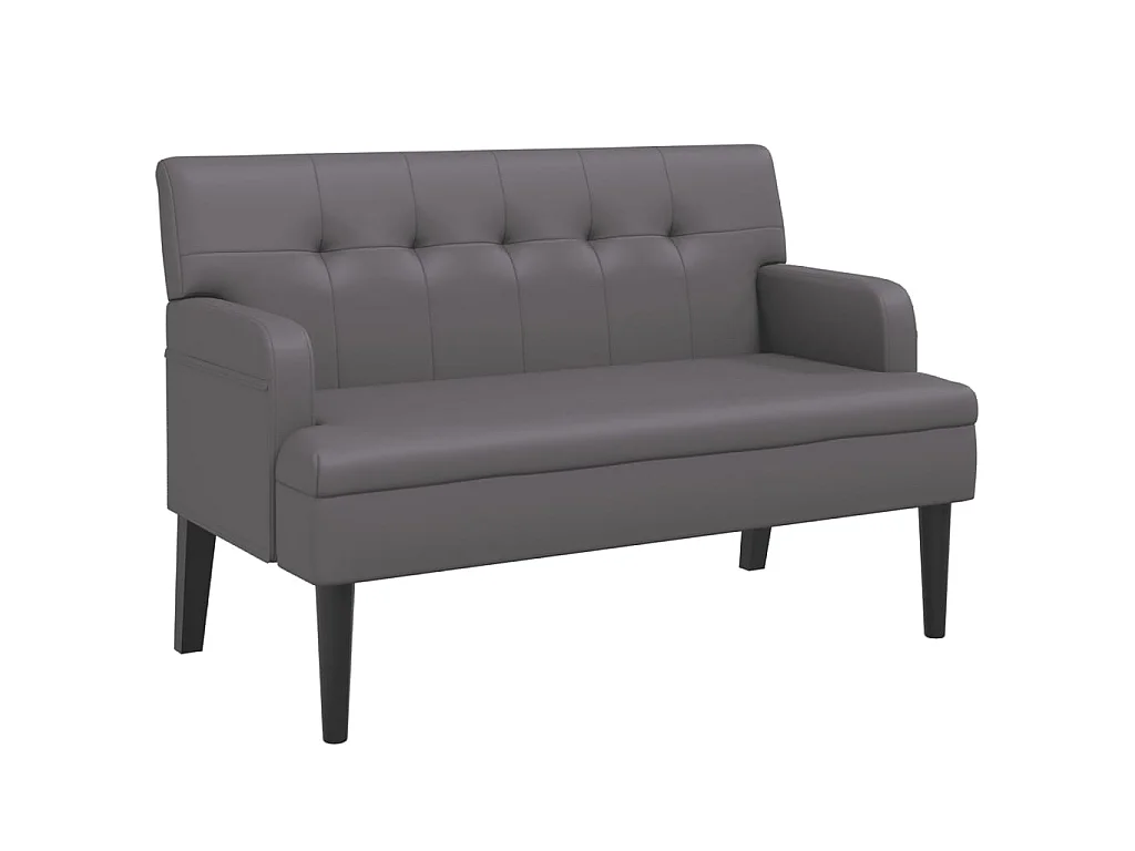 Banc avec dossier gris 112x65,5x75 cm similicuir -ASAF58657