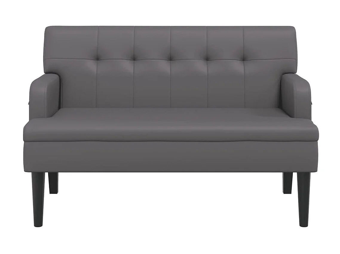Banc avec dossier gris 112x65,5x75 cm similicuir -ASAF58657