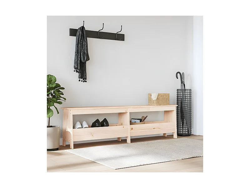 Banco de recibidor madera maciza de pino 160x28x45 cm ES30997