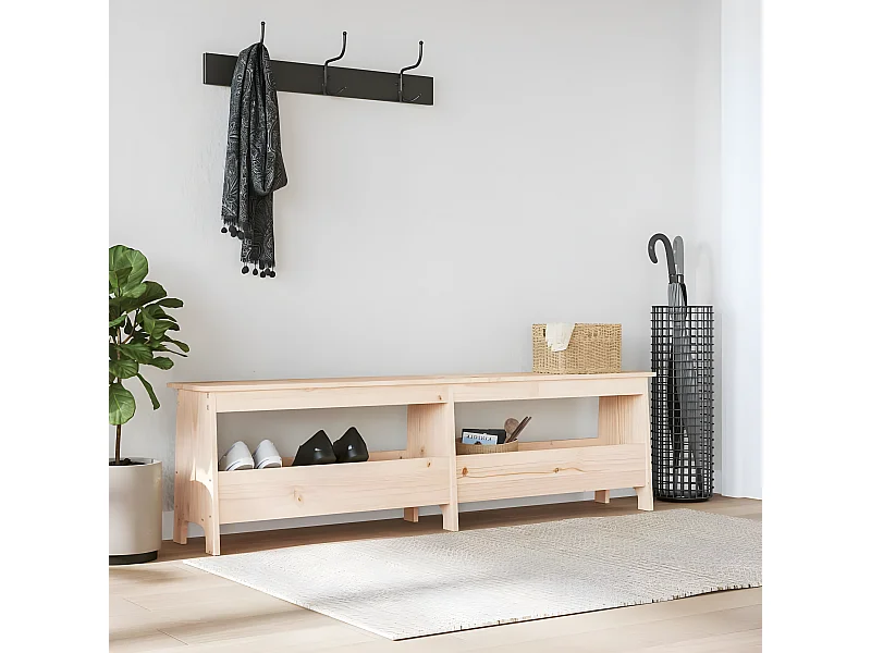 Banco de recibidor madera maciza de pino 160x28x45 cm ES30997