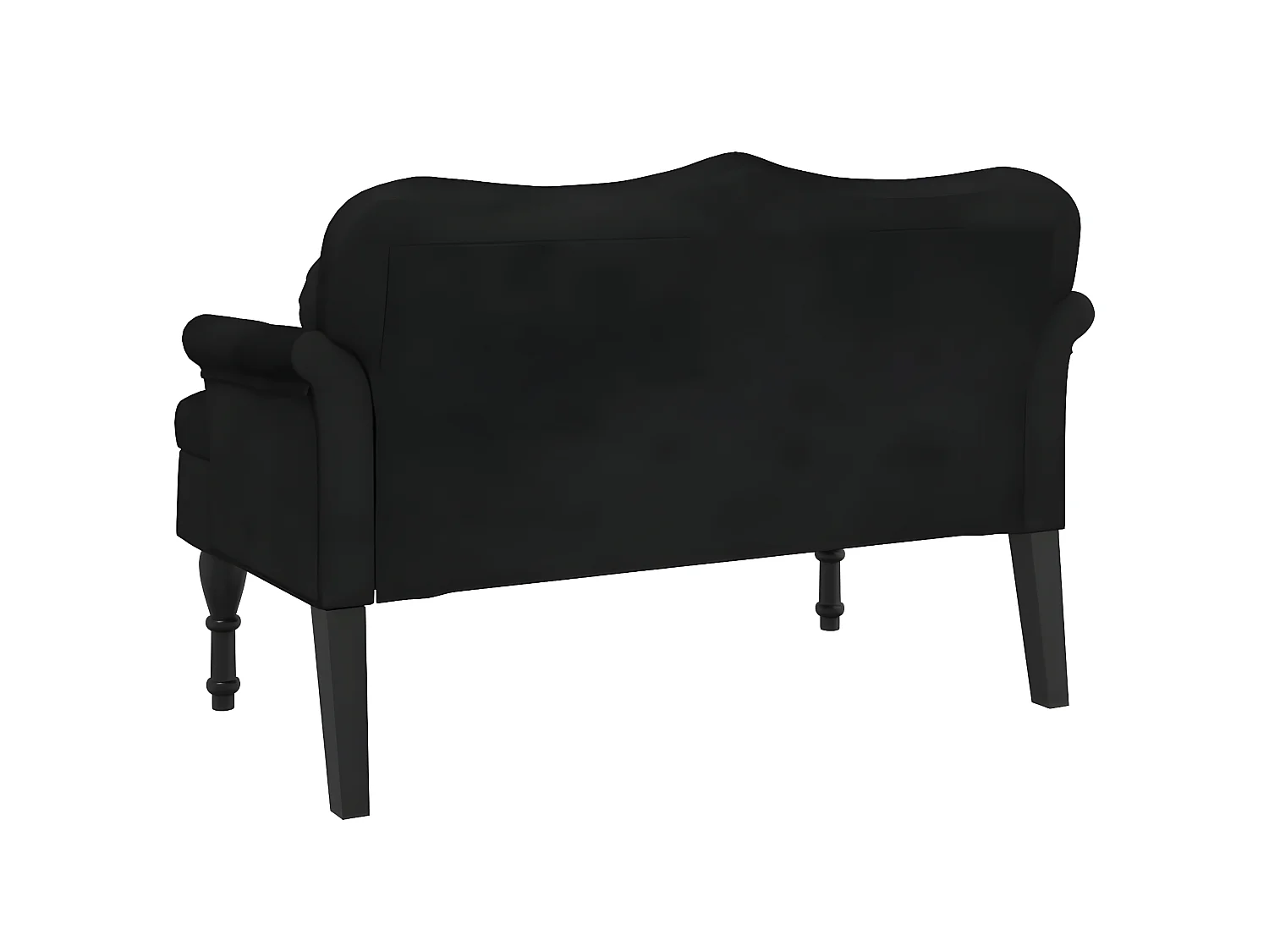 Banc avec coussins noir 120,5x65x75 cm velours -ASAF24352