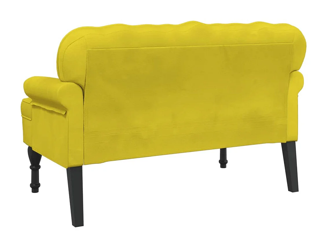 Banc avec dossier jaune 119,5x64,5x75 cm velours -ASAF23076