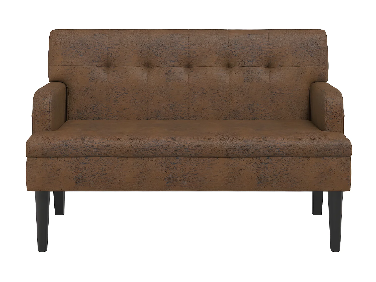Banc avec dossier marron 112x65,5x75 cm similicuir daim -ASAF59856