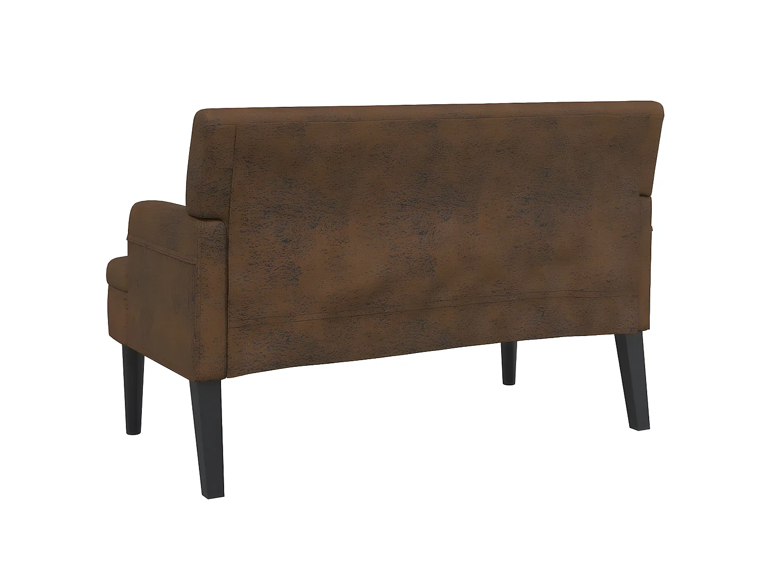 Banc avec dossier marron 112x65,5x75 cm similicuir daim -ASAF59856