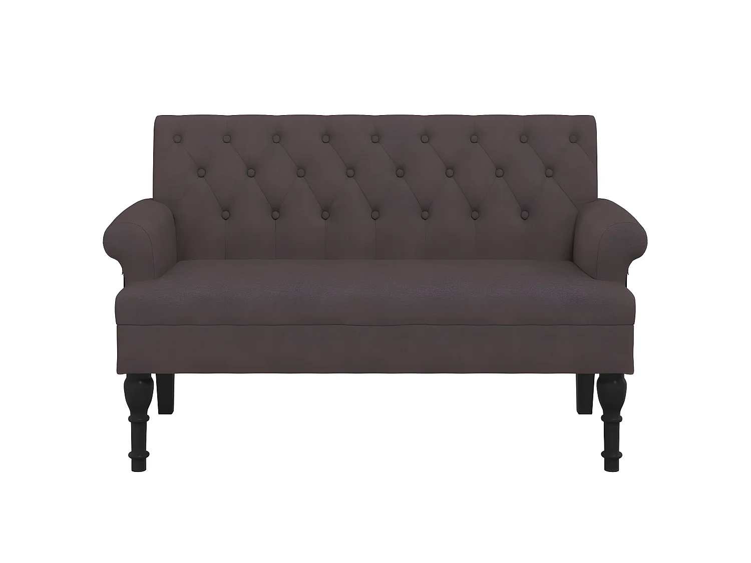 Banc avec dossier marron foncé 120x62x75,5 cm tissu -ASAF48781