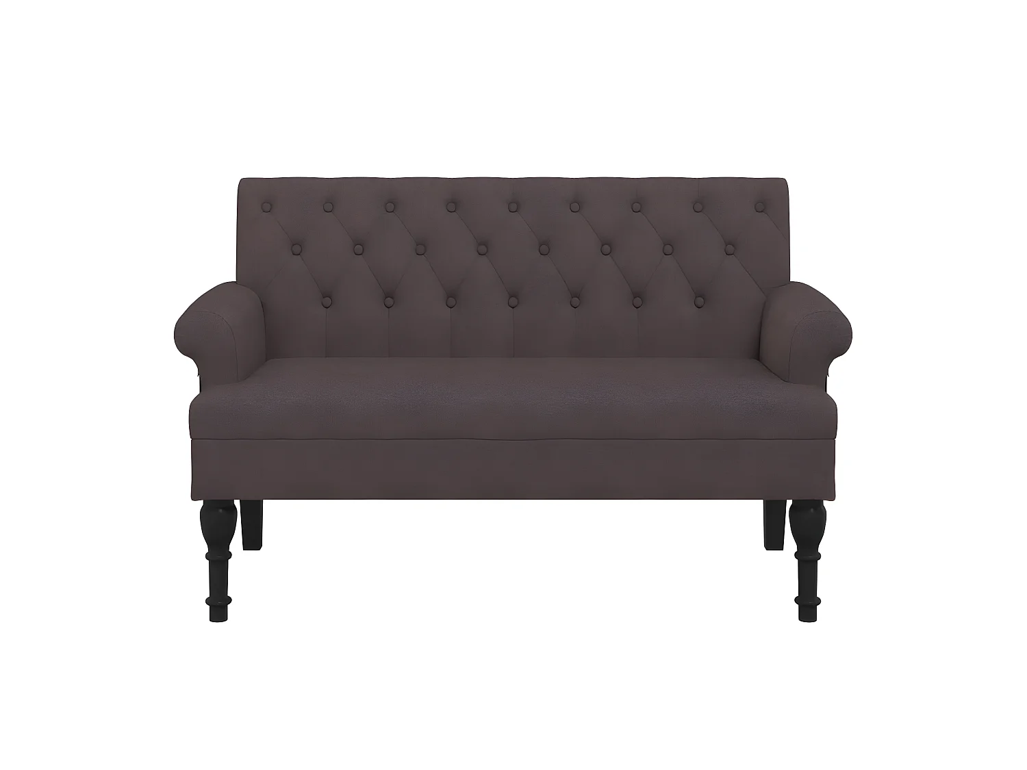 Banco con respaldo tela marrón oscuro 120x62x75,5 cm ES73468