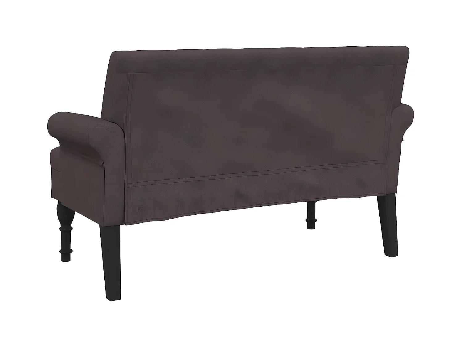 Banco con respaldo tela marrón oscuro 120x62x75,5 cm ES73468