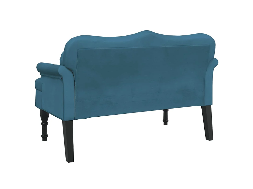 Banc avec coussins bleu 120,5x65x75 cm velours -ASAF81345