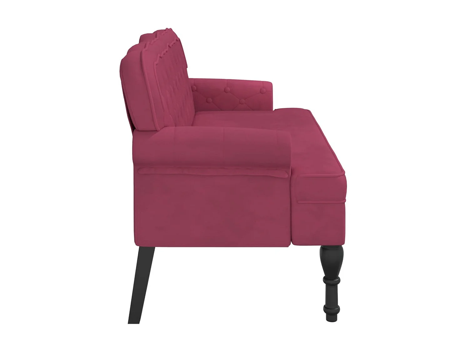 Bankje met rugleuning 119,5x64,5x75 cm fluweel wijnrood BE448516