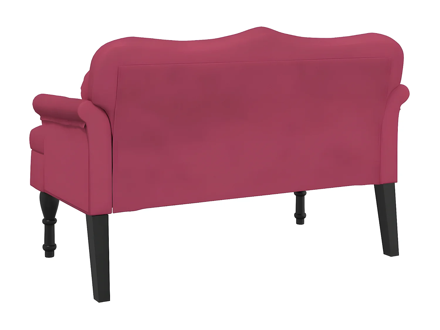 Banc avec coussins bordeaux 120,5x65x75 cm velours -ASAF63124