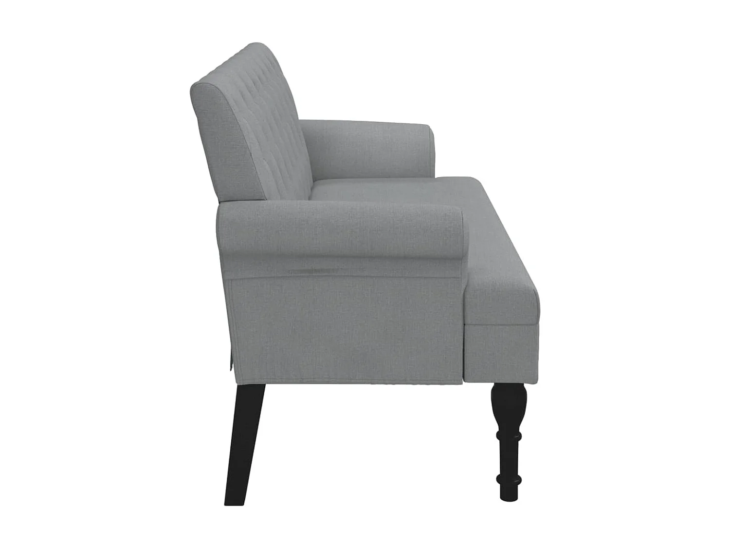 Banc avec dossier gris clair 120x62x75,5 cm tissu -ASAF76031