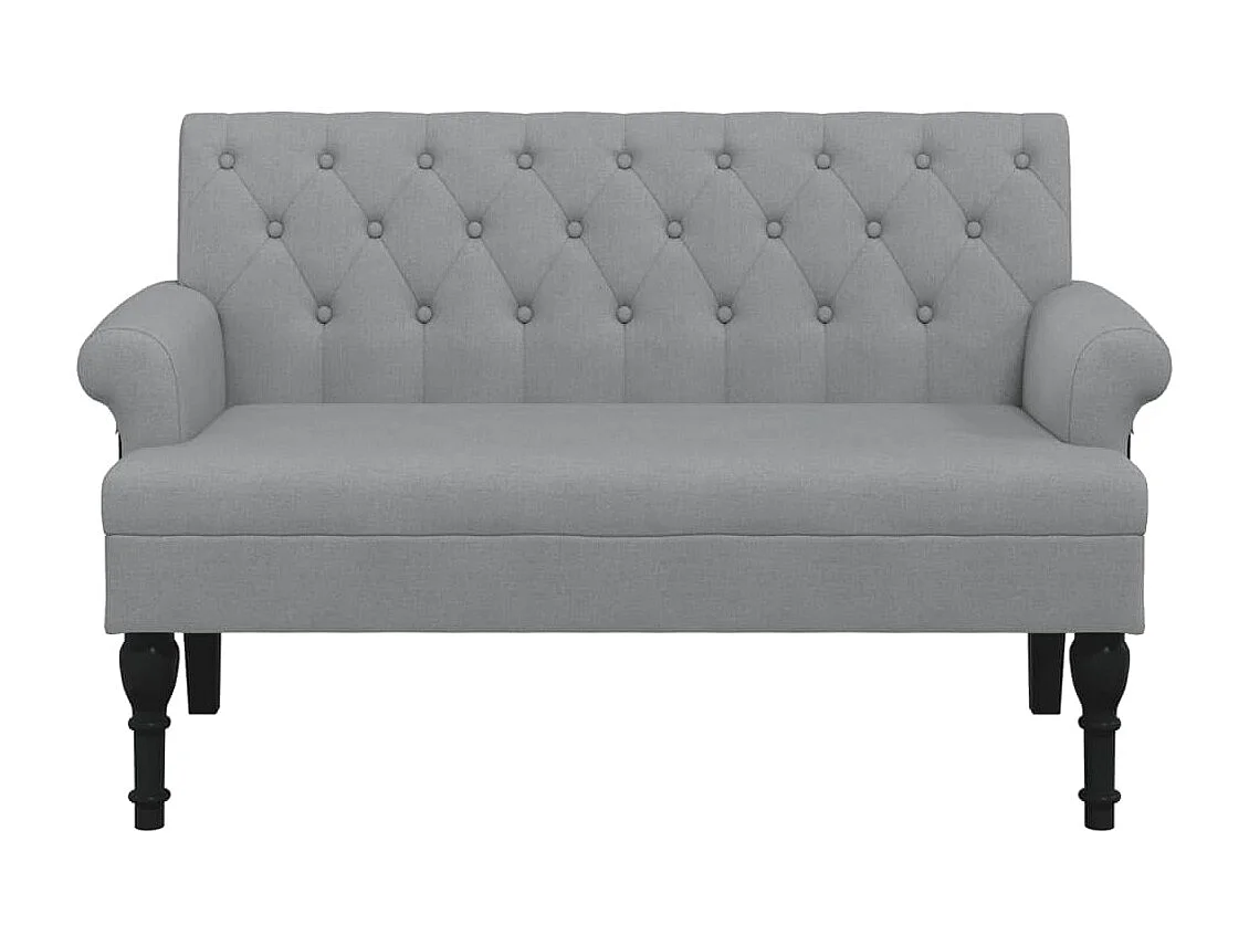 Bankje met rugleuning 120x62x75,5 cm stof lichtgrijs BE289792