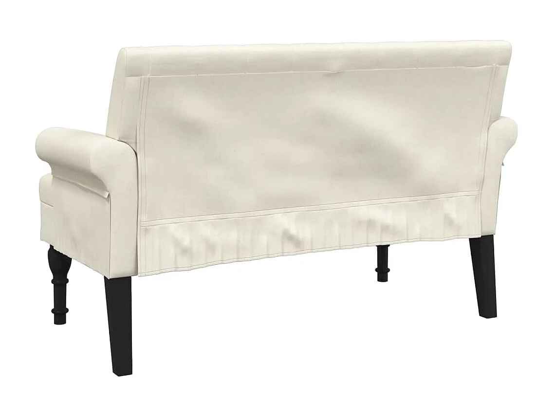 Banc avec dossier lin 120x62x75,5 cm tissu -ASAF30152
