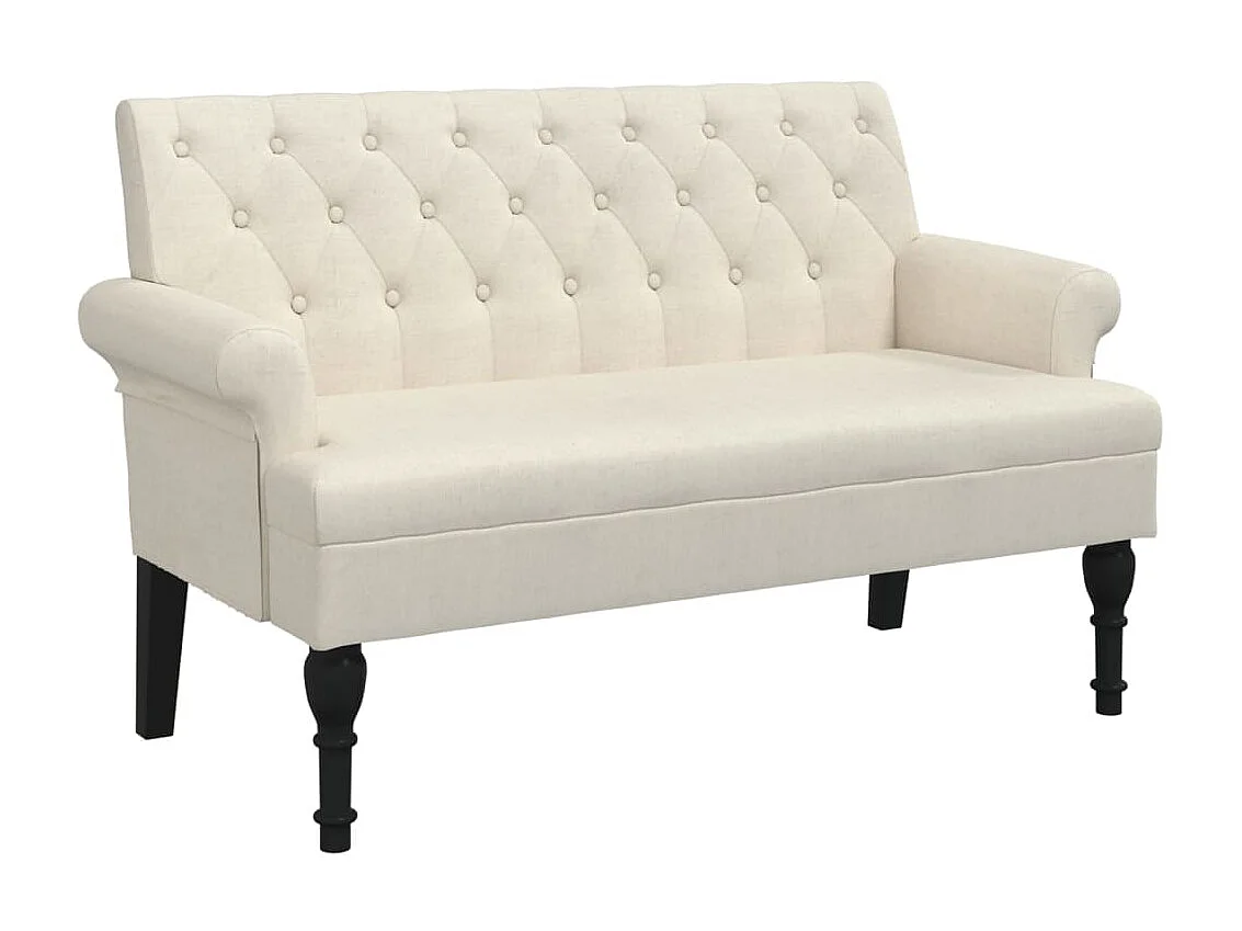 Banc avec dossier lin 120x62x75,5 cm tissu -ASAF30152