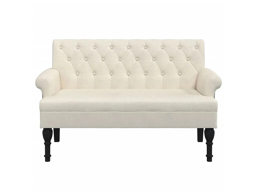 Banc avec dossier lin 120x62x75,5 cm tissu -ASAF30152