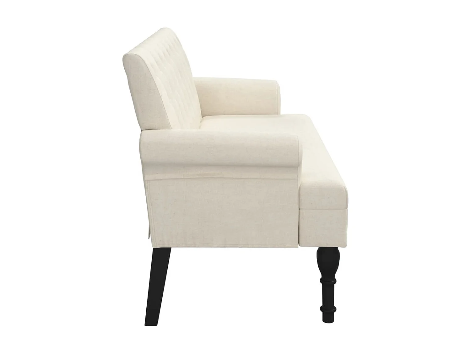 Banc avec dossier lin 120x62x75,5 cm tissu -ASAF30152