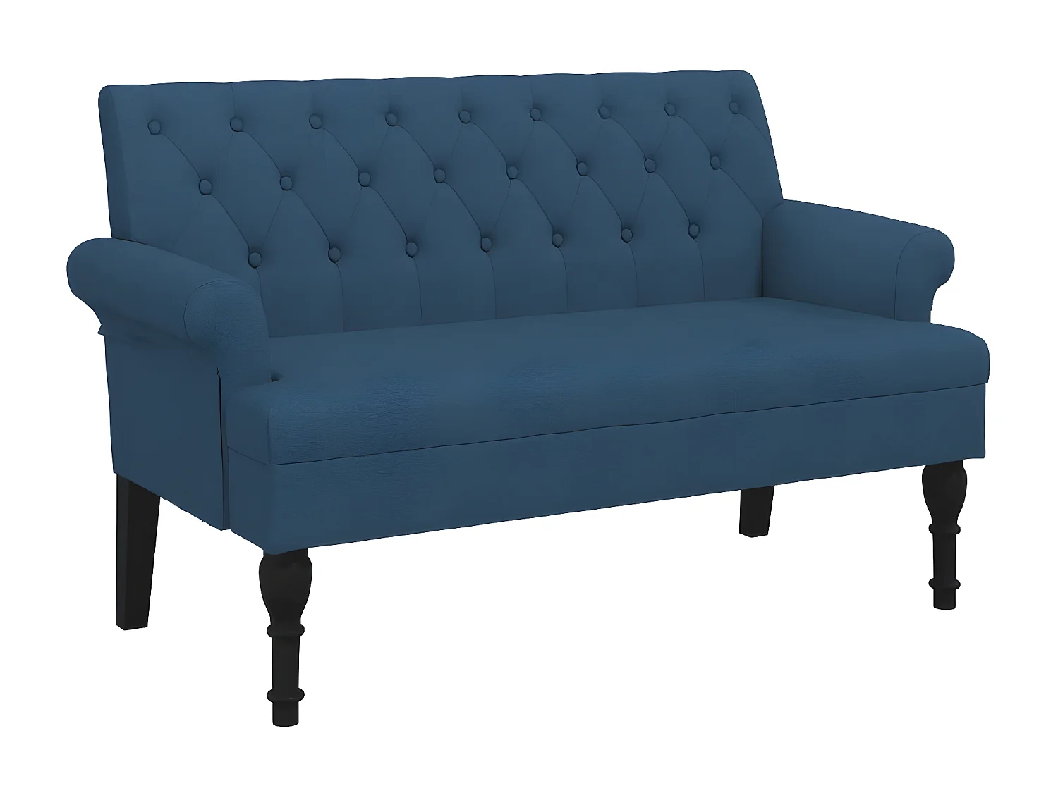 Banc avec dossier bleu 120x62x75,5 cm tissu -ASAF39081
