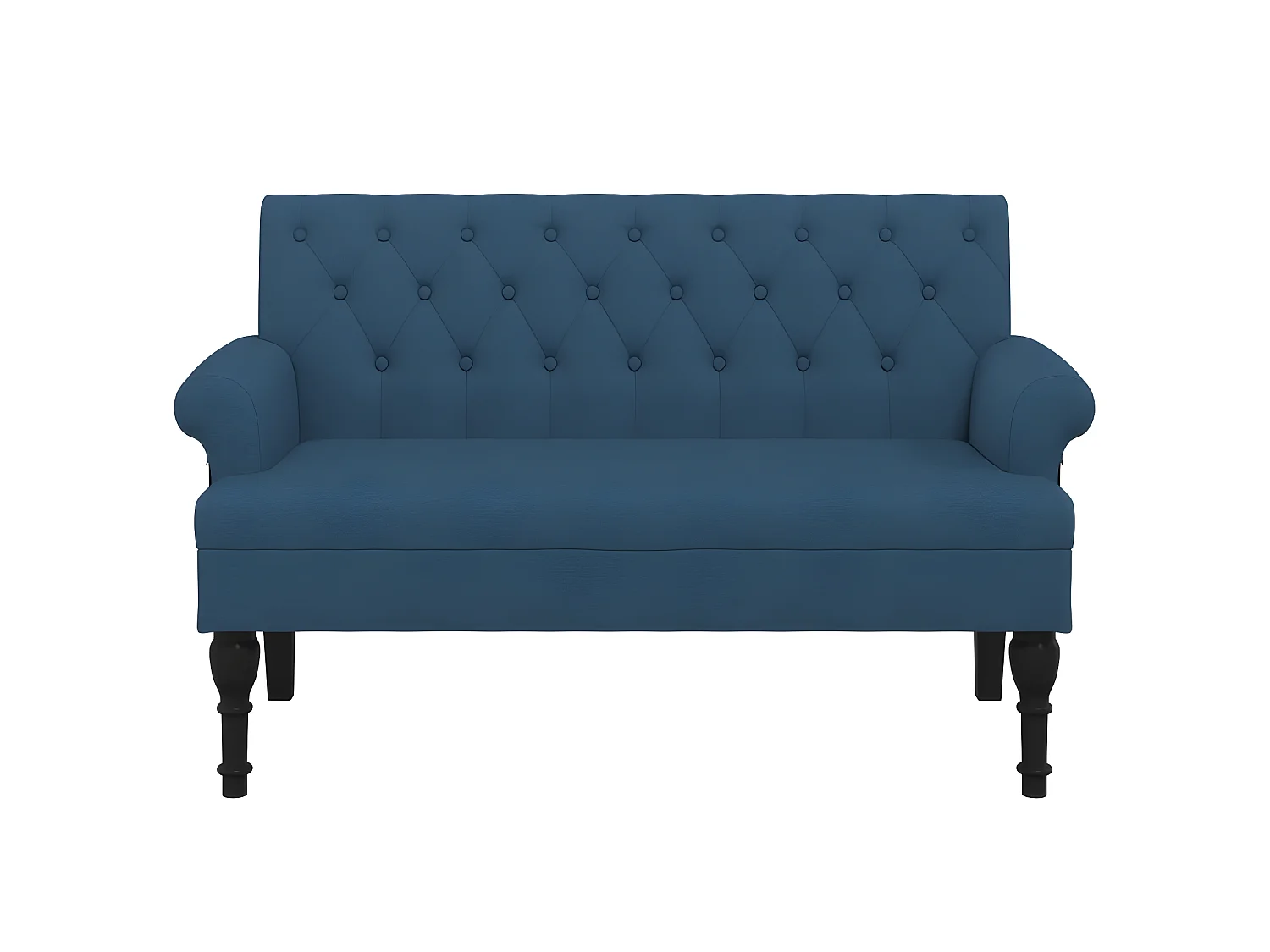 Banc avec dossier bleu 120x62x75,5 cm tissu -ASAF39081