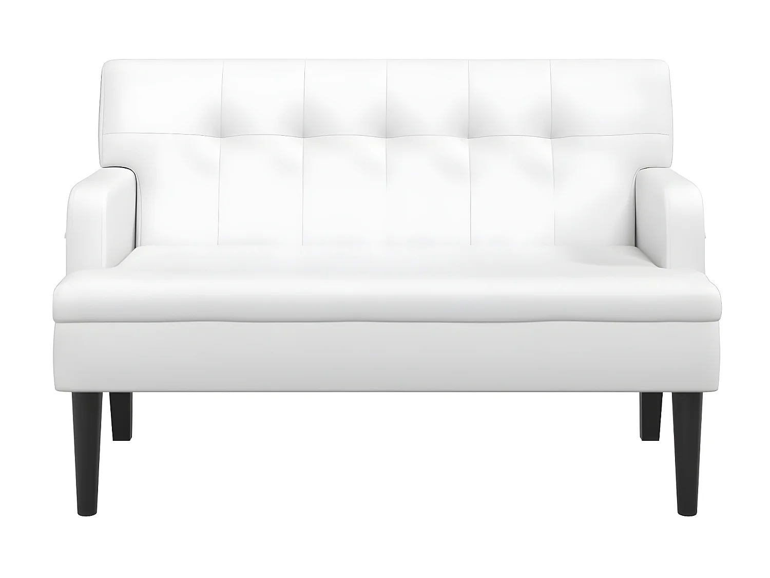 Banc avec dossier blanc 112x65,5x75 cm similicuir -ASAF39360