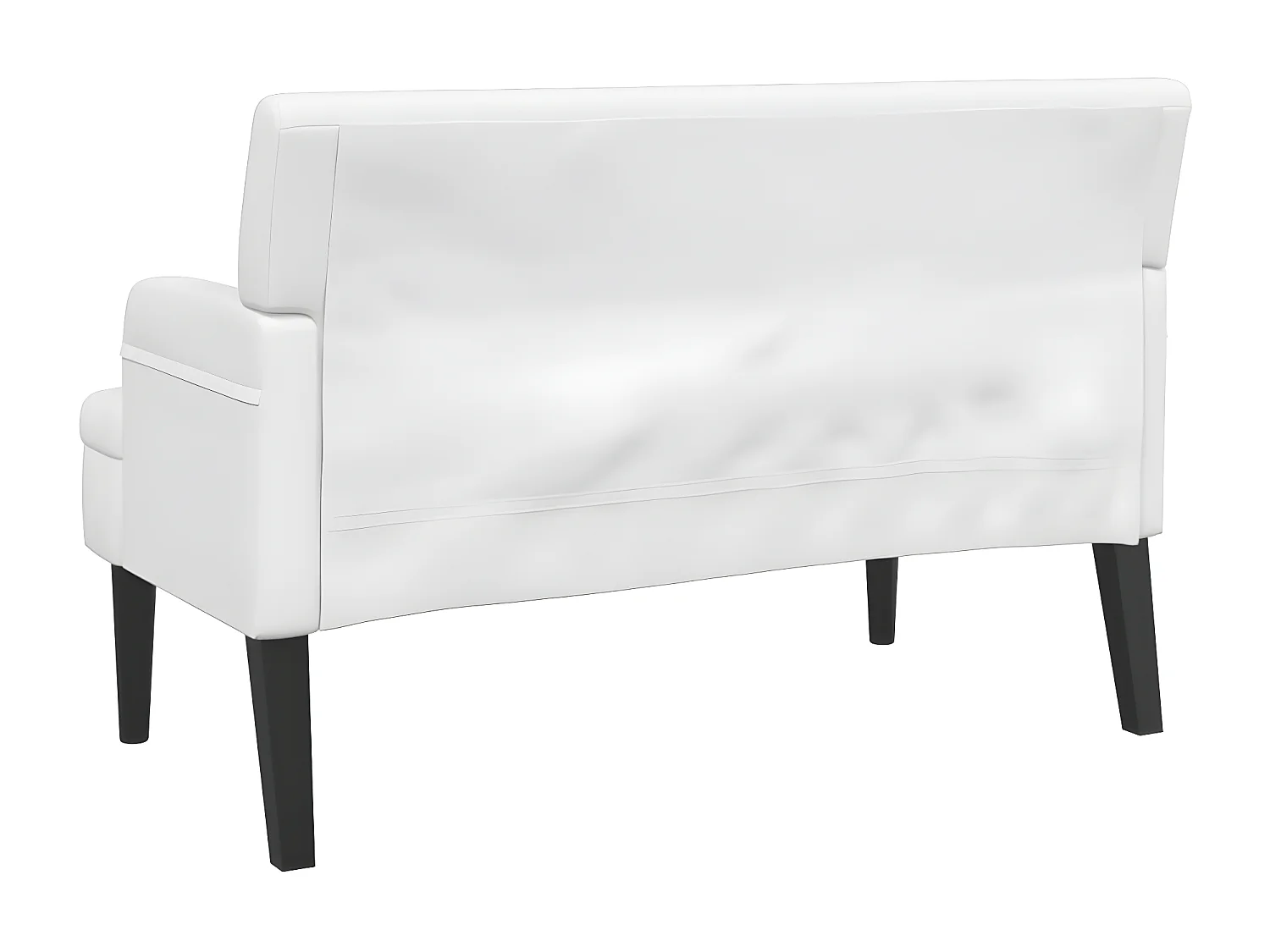 Banc avec dossier blanc 112x65,5x75 cm similicuir -ASAF39360