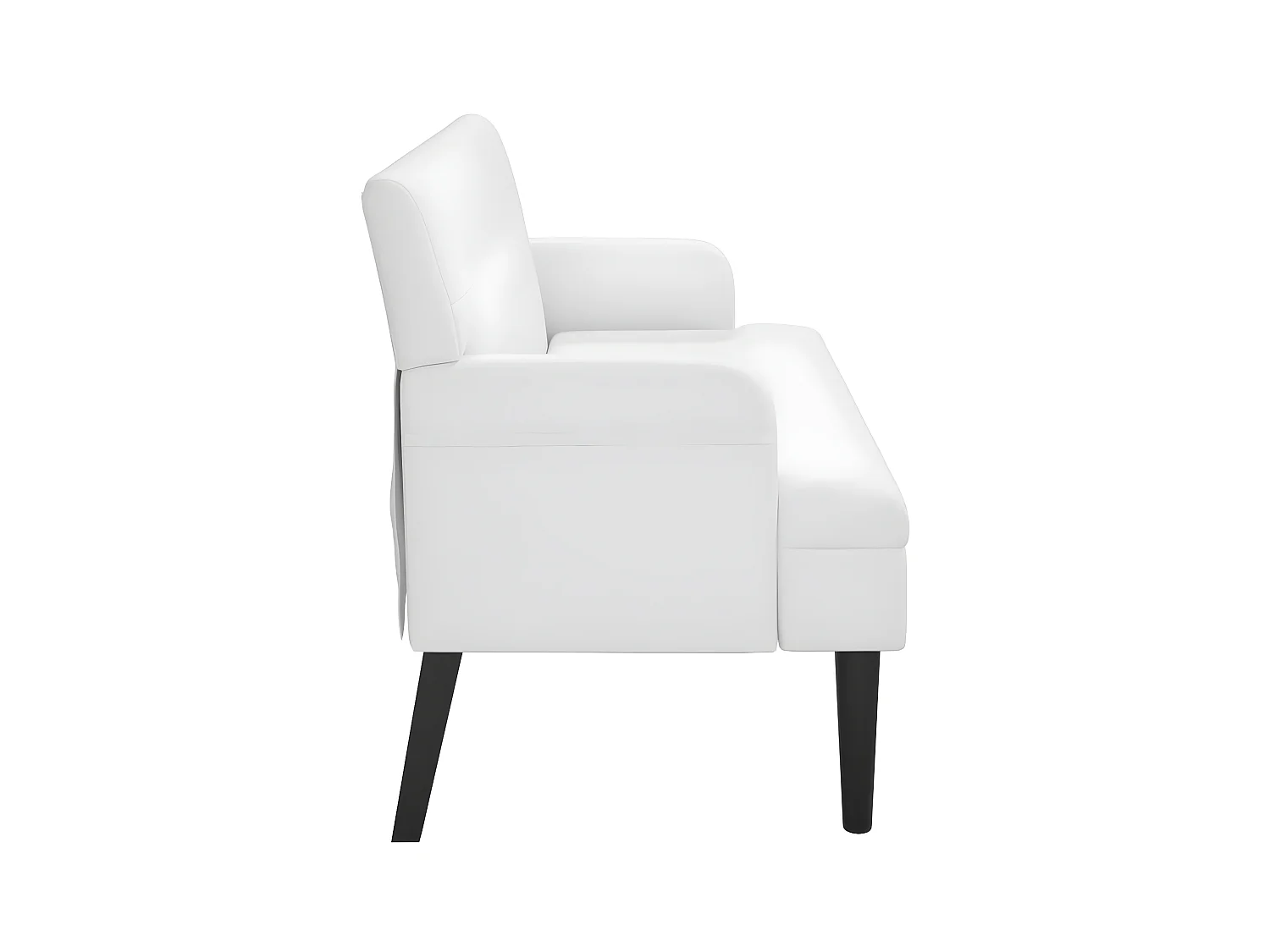 Banc avec dossier blanc 112x65,5x75 cm similicuir -ASAF39360