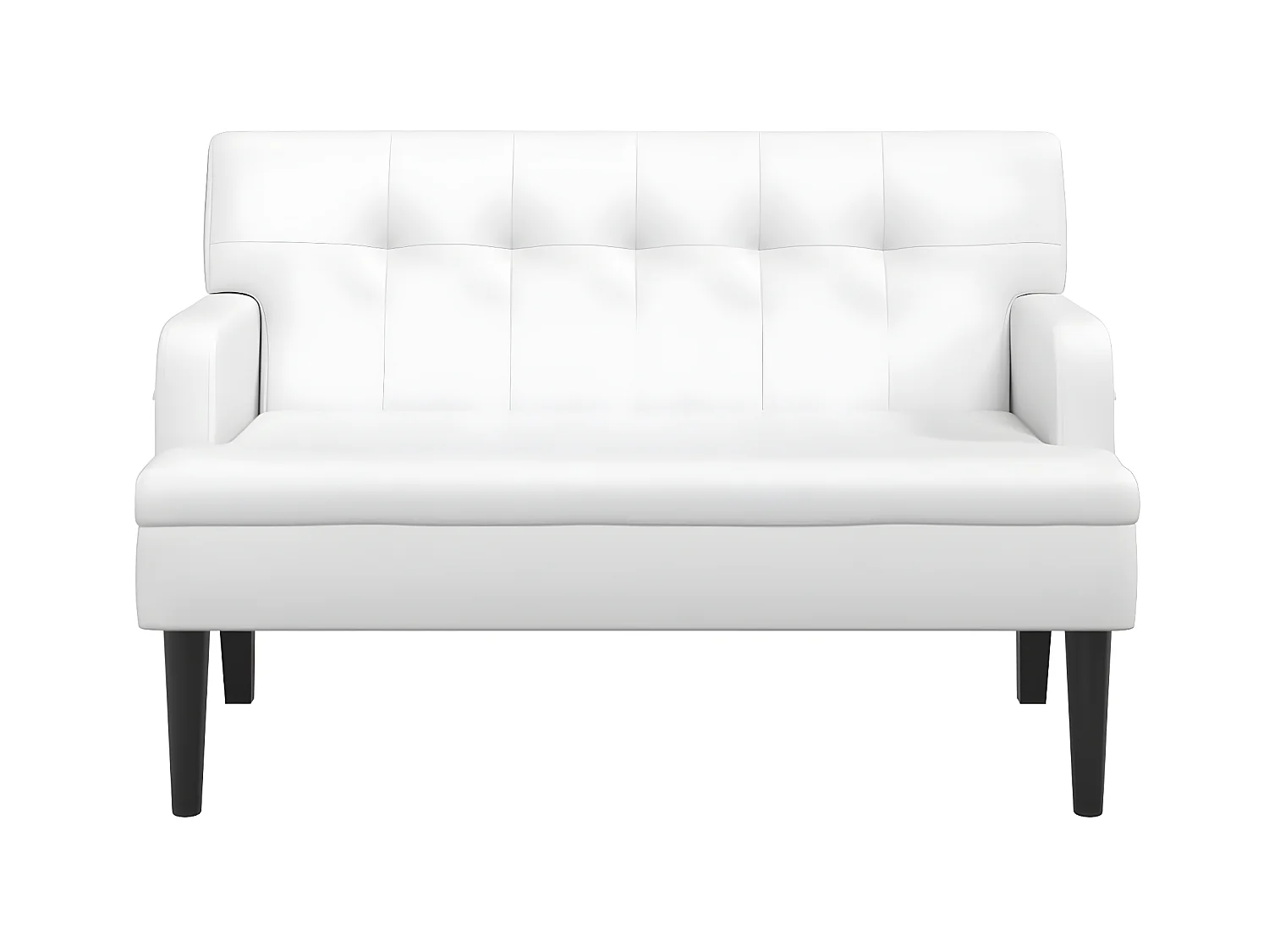 Banc avec dossier blanc 112x65,5x75 cm similicuir -ASAF39360