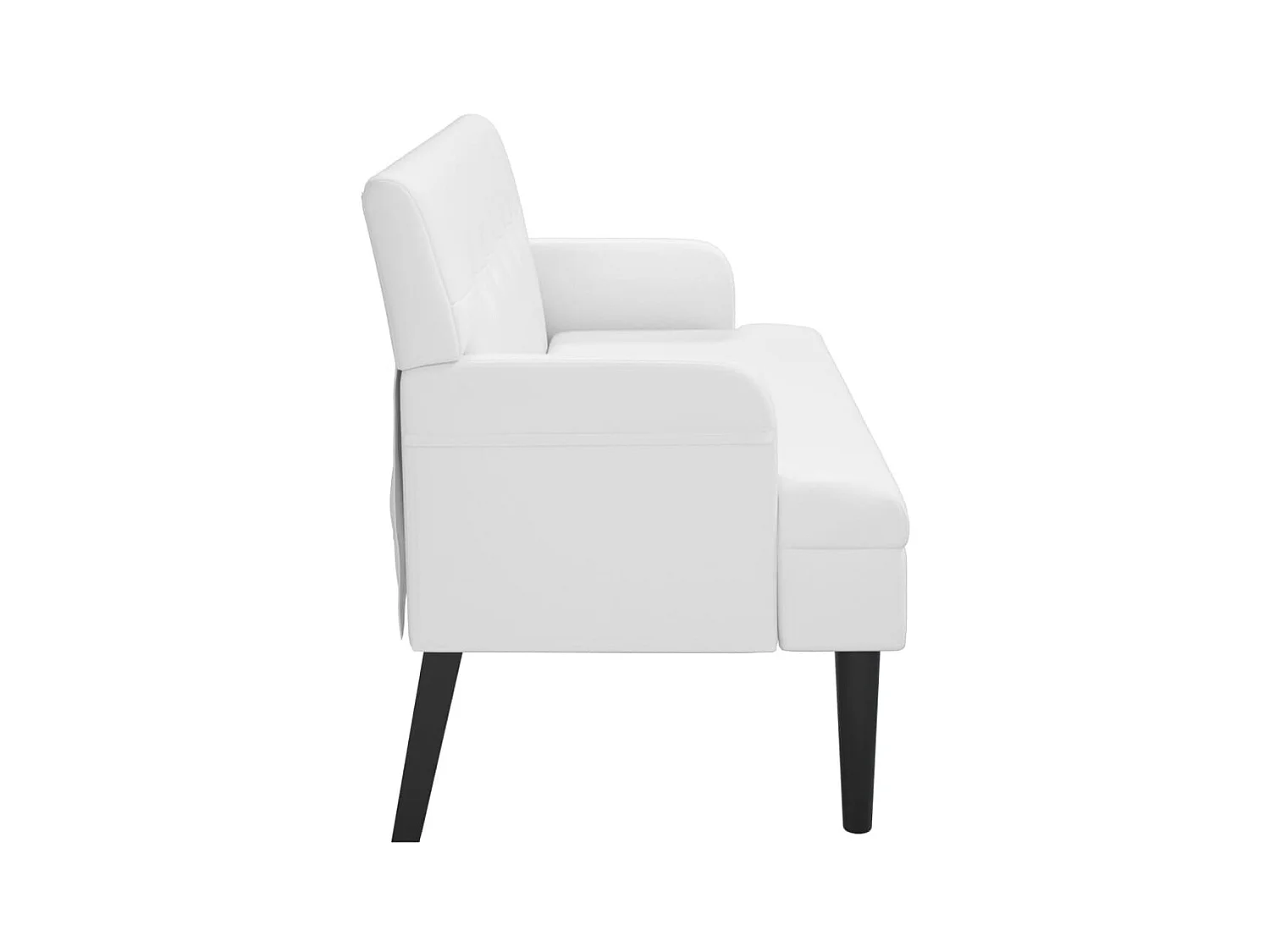 Banc avec dossier blanc 112x65,5x75 cm similicuir -ASAF39360