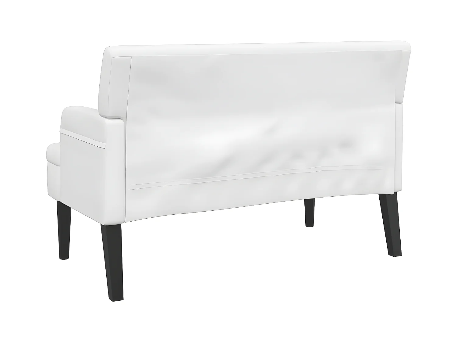 Banc avec dossier blanc 112x65,5x75 cm similicuir -ASAF39360