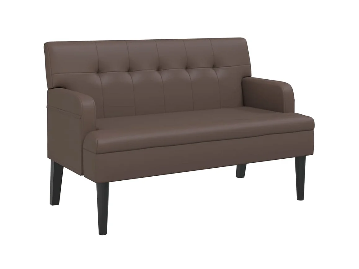 Banc avec dossier marron 112x65,5x75 cm similicuir -ASAF11735