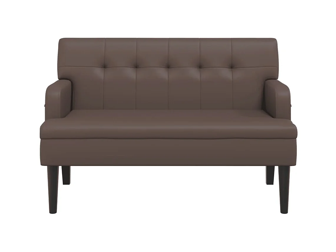 Banc avec dossier marron 112x65,5x75 cm similicuir -ASAF11735