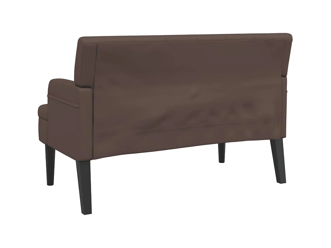 Banc avec dossier marron 112x65,5x75 cm similicuir -ASAF11735