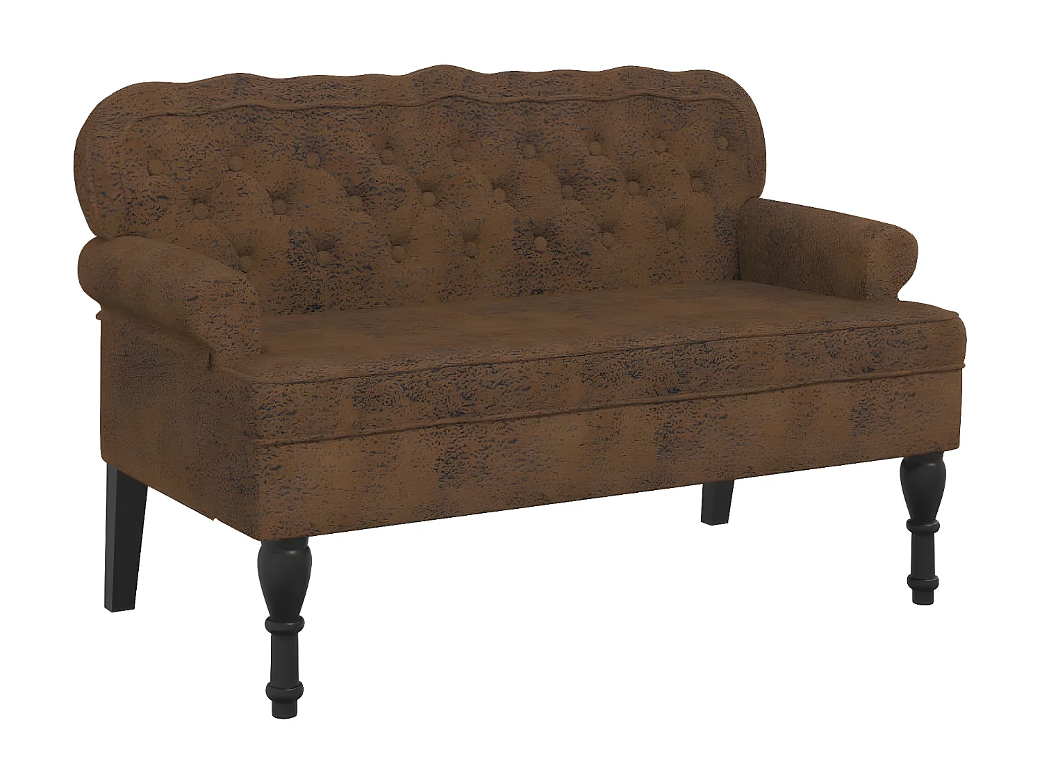 Banc avec dossier marron 119,5x64,5x75 cm similicuir daim -ASAF94884