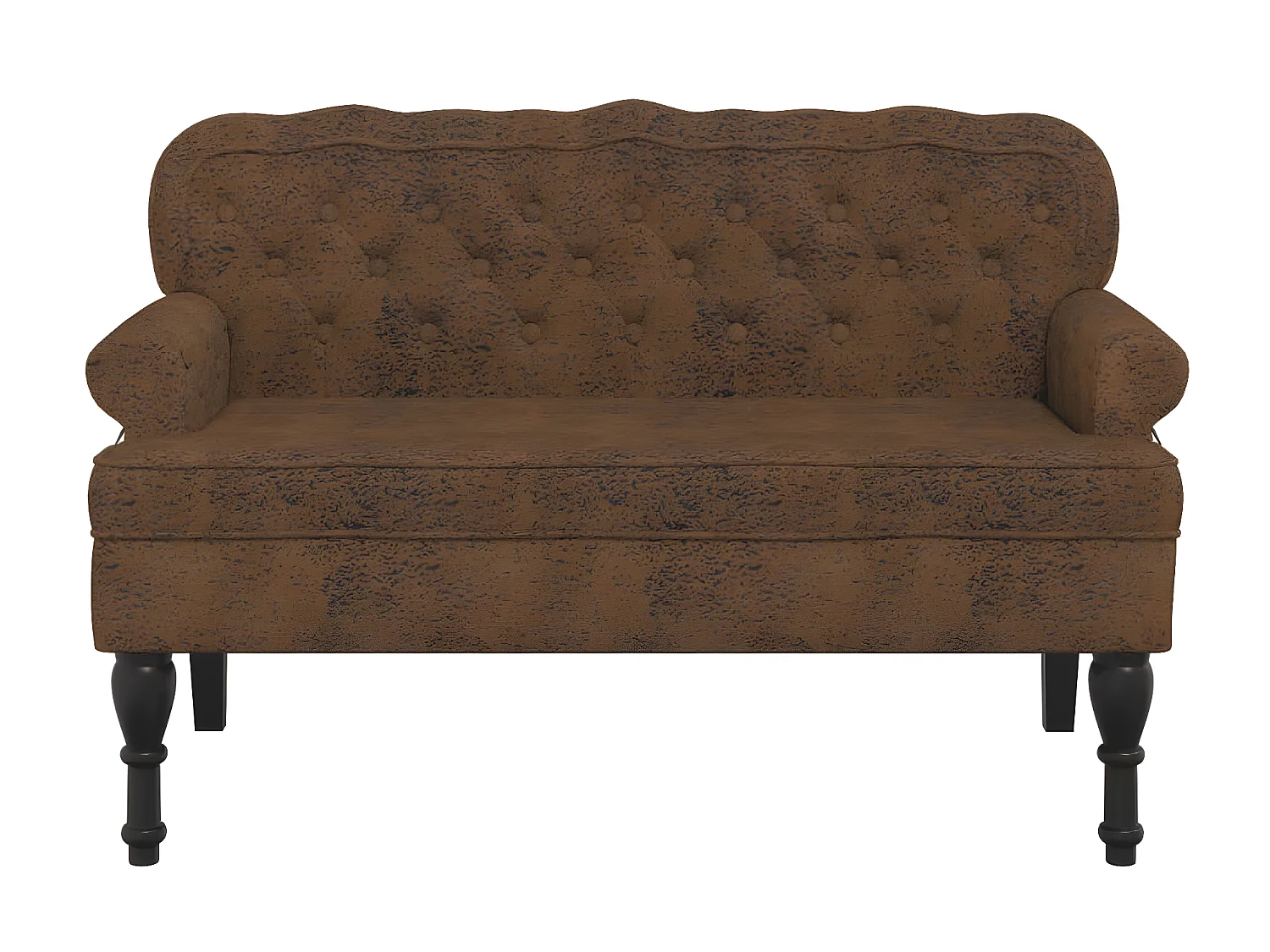 Banc avec dossier marron 119,5x64,5x75 cm similicuir daim -ASAF94884