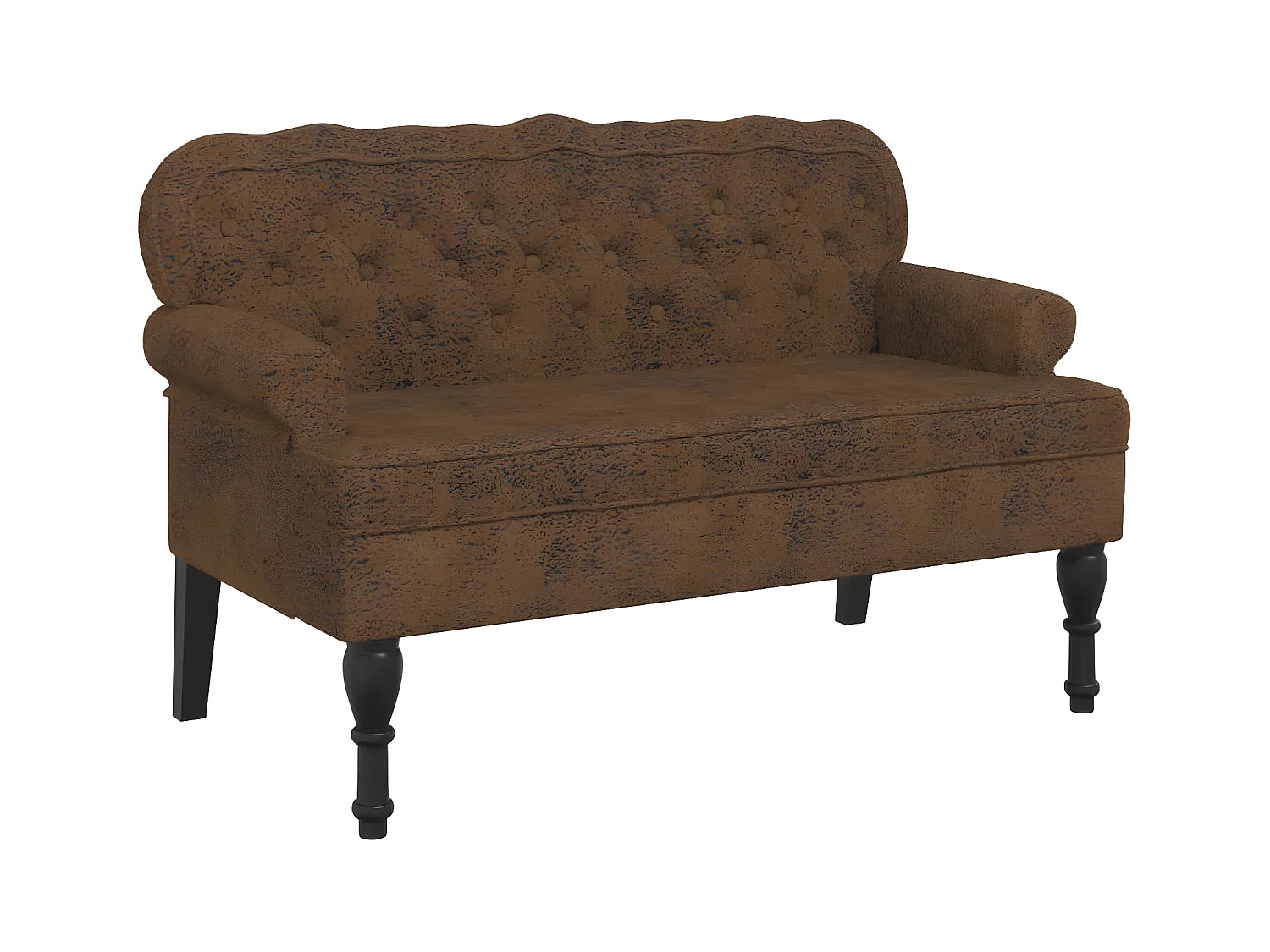 Banc avec dossier marron 119,5x64,5x75 cm similicuir daim -ASAF94884