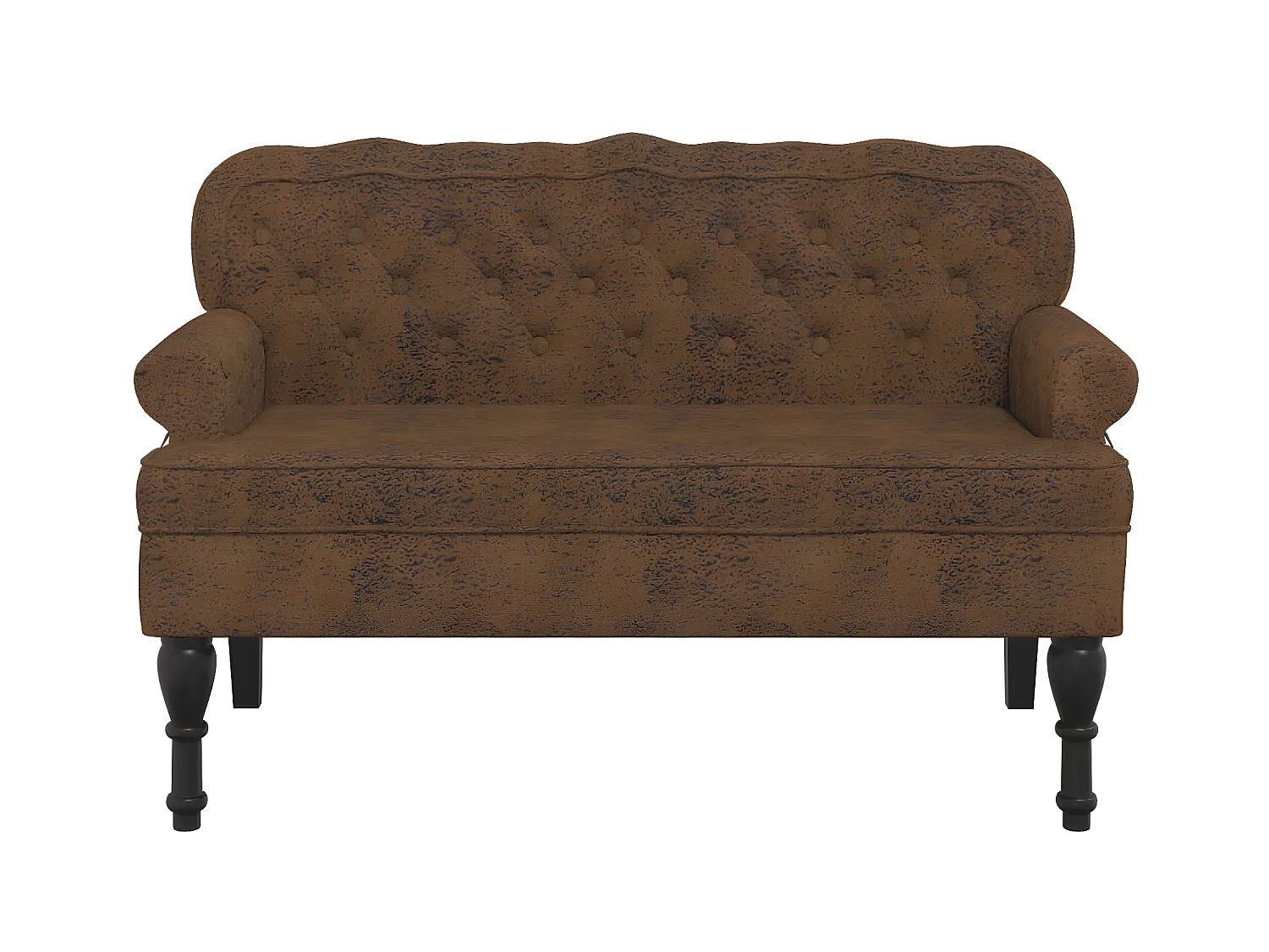 Banc avec dossier marron 119,5x64,5x75 cm similicuir daim -ASAF94884