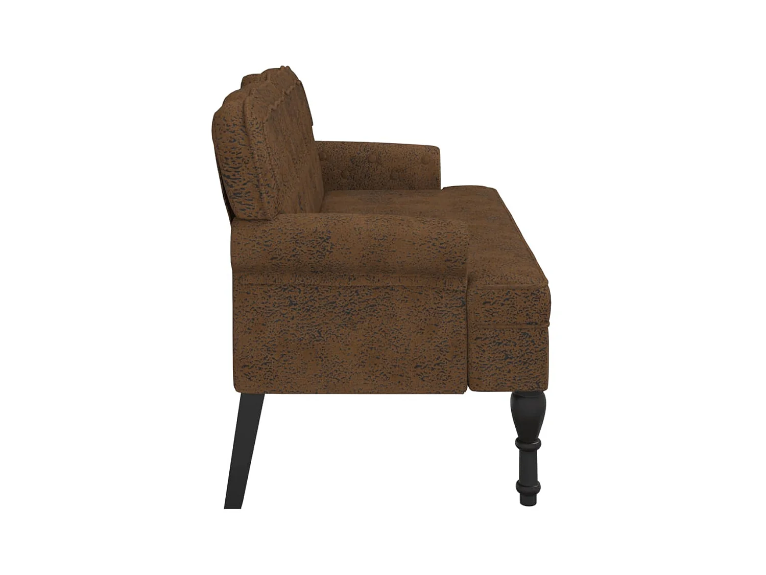 Banc avec dossier marron 119,5x64,5x75 cm similicuir daim -ASAF94884