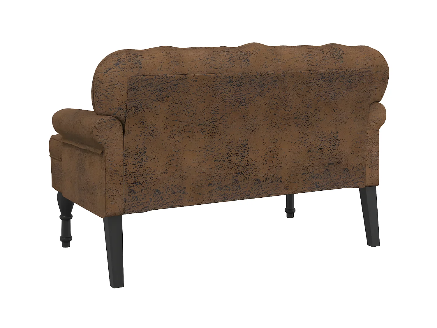 Banc avec dossier marron 119,5x64,5x75 cm similicuir daim -ASAF94884